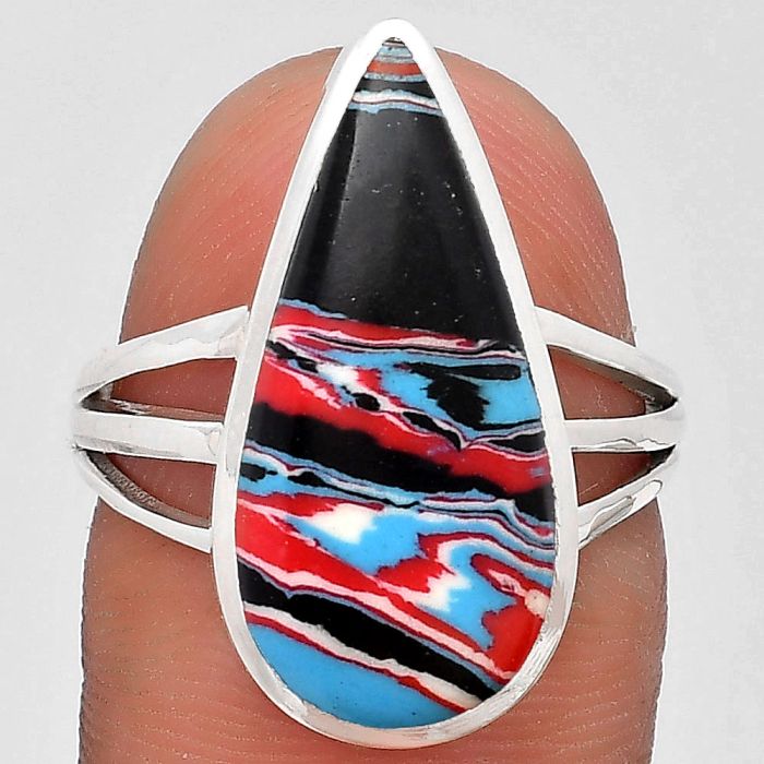 Fordite Detroit Agate Ring size-7.5 SDR193199 R-1006, 10x21 mm