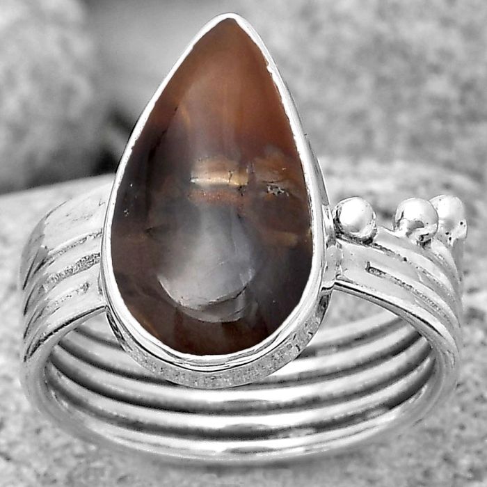 Natural Red Palm Root Agate Ring size-7 SDR194011 R-1492, 9x16 mm