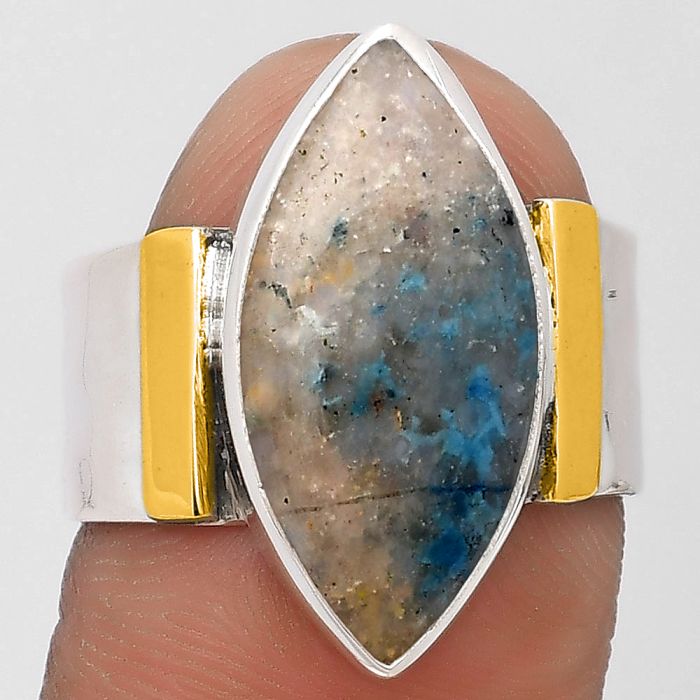 Two Tone - Natural Cavansite - India Ring size-7.5 SDR194075 R-1490, 10x20 mm