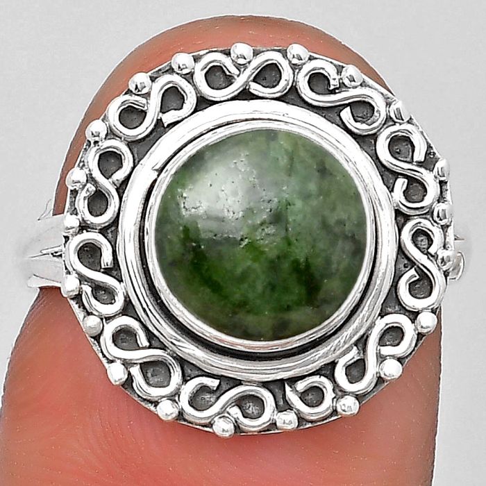 Natural Serpentine Ring size-7 SDR194192 R-1164, 9x9 mm