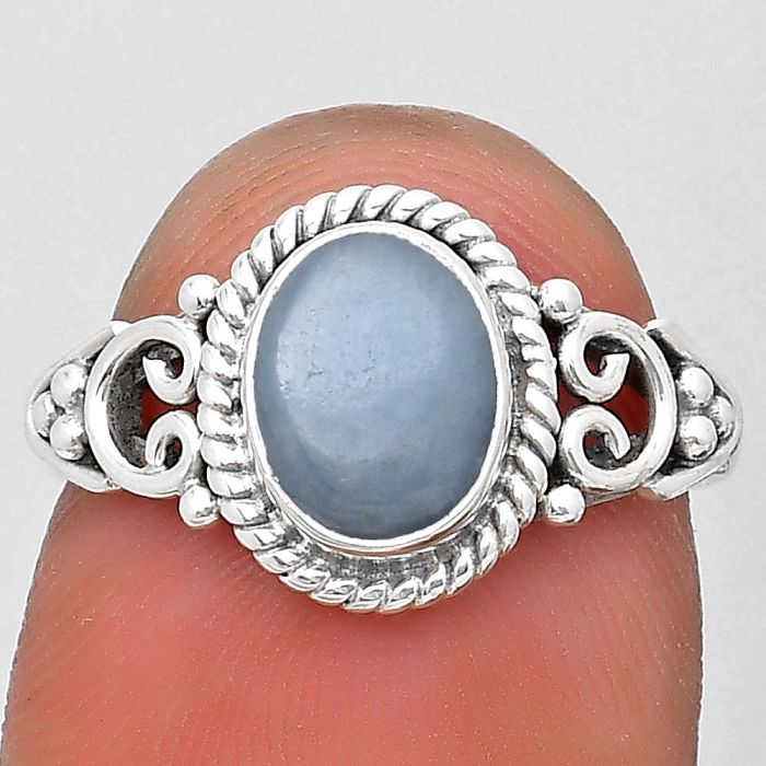 Angelite Ring size-7 SDR194324 R-1283, 6x8 mm