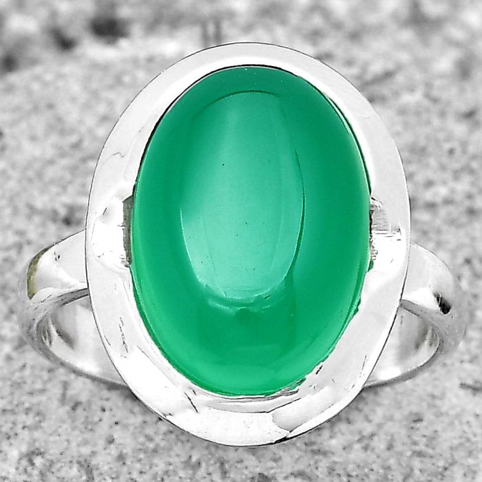 Natural Green Onyx Ring size-6.5 SDR197334 R-1059, 10x14 mm