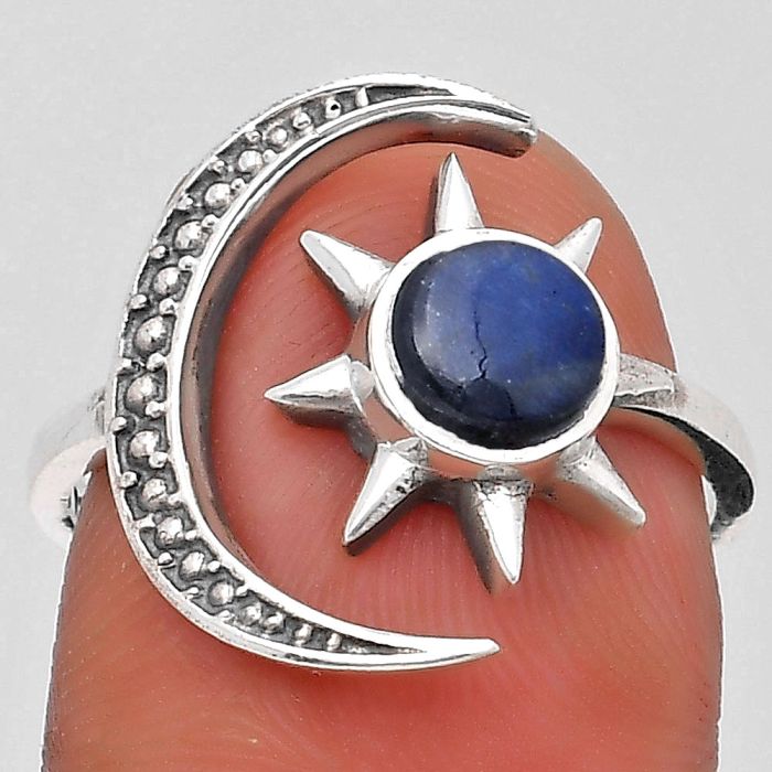 Adjustable Star Moon - Blue Fire Labradorite Ring size-8 SDR197786 R-1015, 6x6 mm