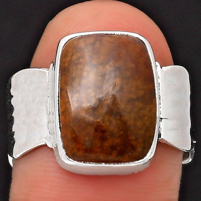 Natural Red Moss Agate Ring size-9 SDR198408 R-1450, 10x14 mm