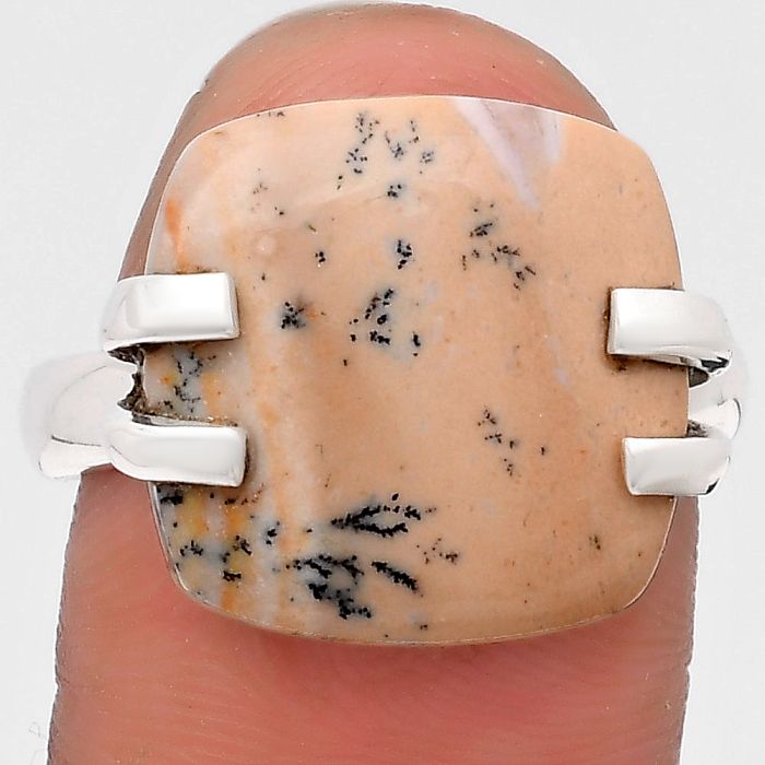 Natural Russian Honey Dendrite Opal Ring size-8.5 SDR198436 R-1504, 16x16 mm