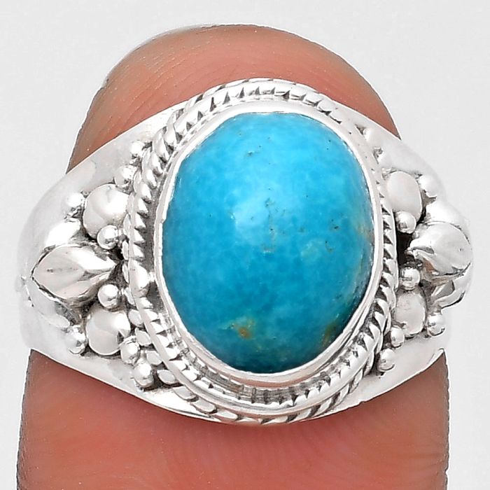Kingman Turquoise With Pyrite 925 Sterling Silver Ring s.7.5 Jewelry R-1277, 9x12 mm