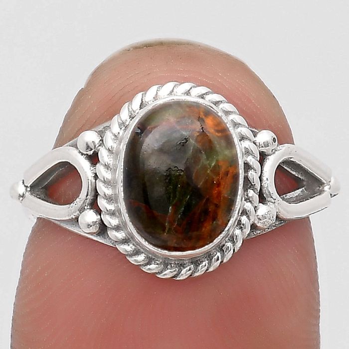 Natural Turkish Rainforest Chrysocolla Ring size-6 SDR199000 R-1224, 7x9 mm