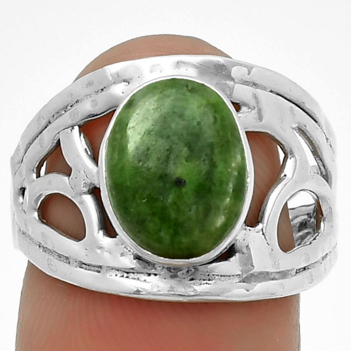 Natural Serpentine Ring size-7.5 SDR199183 R-1133, 8x10 mm