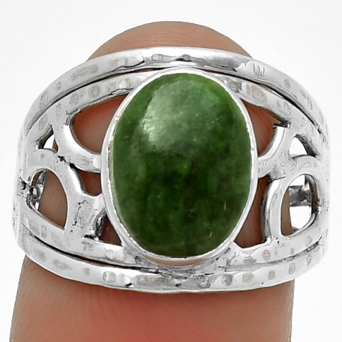 Natural Serpentine Ring size-7 SDR199197 R-1133, 8x11 mm