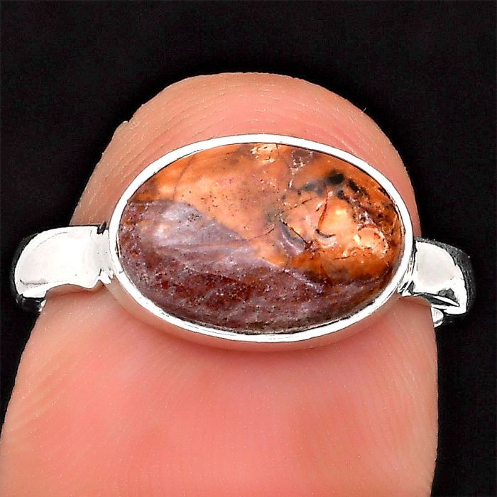 Natural Mexican Bird Eye Ring size-7 SDR199474 R-1057, 8x12 mm