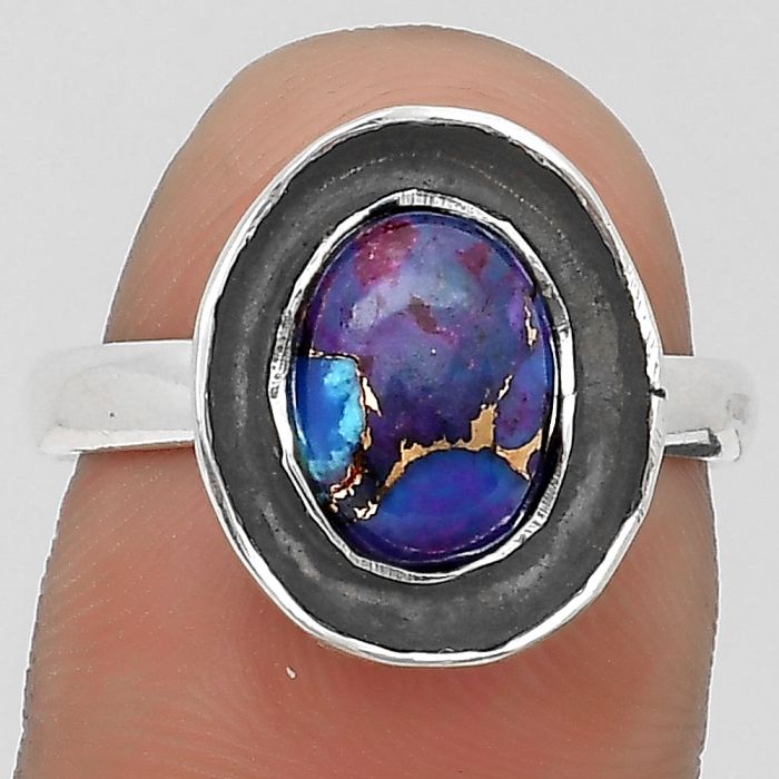 Copper Purple Turquoise - Arizona Ring size-8 SDR199997 R-1468, 7x10 mm