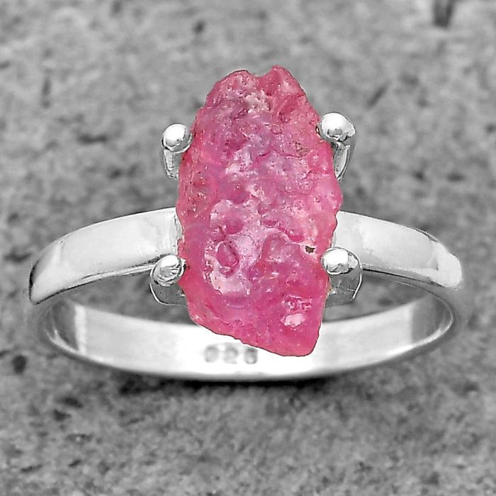 Natural Ruby Rough Ring size-7 SDR200438 R-1052, 7x12 mm