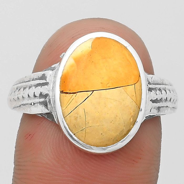 Natural Mookaite Ring size-8 SDR200617 R-1163, 10x14 mm