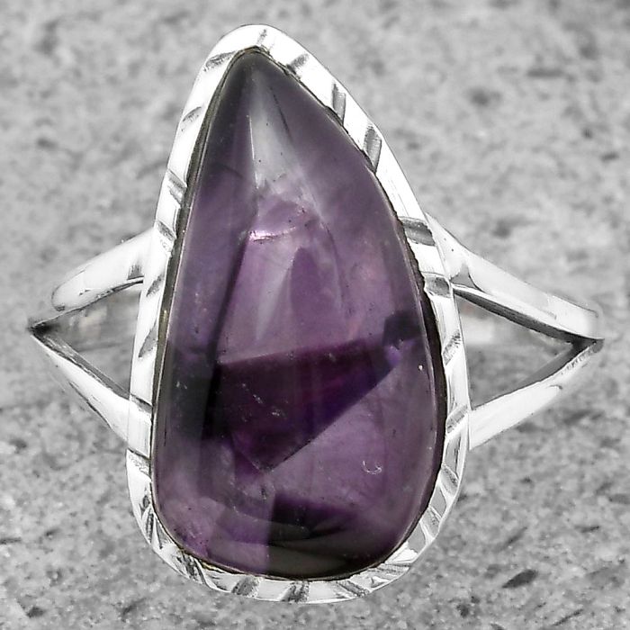 Super 23 Amethyst Mineral From Auralite 23 Ring size-8 SDR201939 R-1074, 10x18 mm