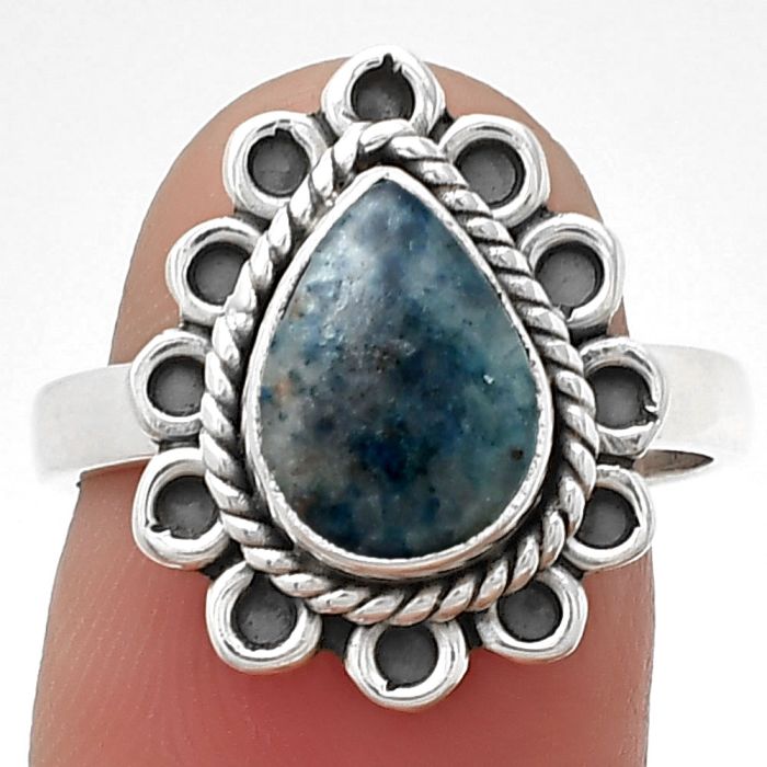 Natural Blue Scheelite - Turkey Ring size-7.5 SDR203363 R-1256, 8x10 mm