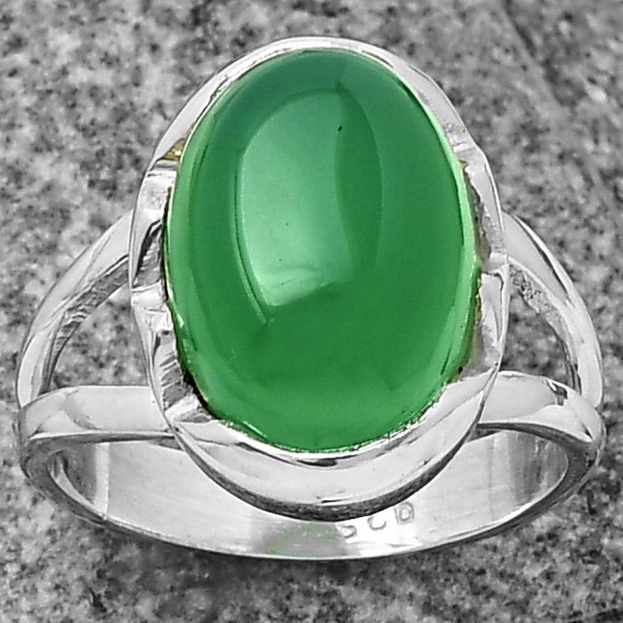 Natural Green Onyx Ring size-9 SDR204586 R-1438, 10x14 mm