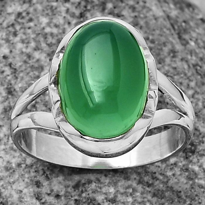 Natural Green Onyx Ring size-9 SDR204599 R-1438, 10x14 mm