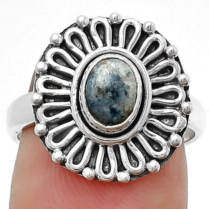 Natural Blue Scheelite - Turkey Ring size-7 SDR204631 R-1320, 5x7 mm