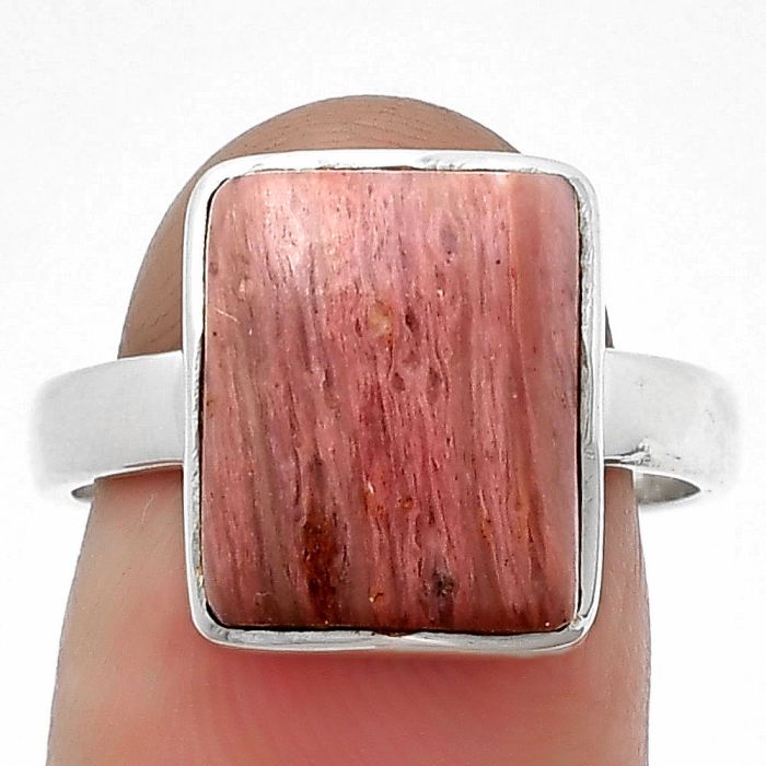 Natural Pink Tulip Quartz Ring size-8 SDR204740 R-1004, 11x13 mm