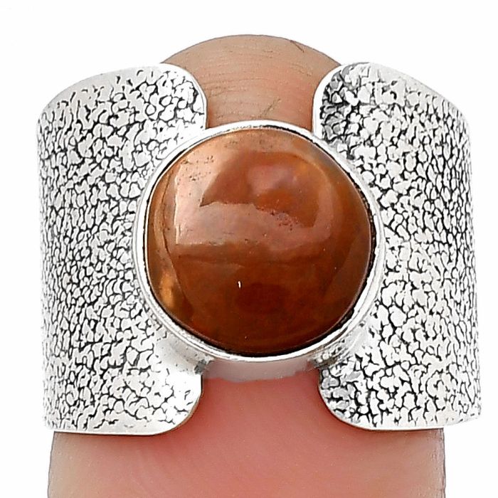 Natural Red Moss Agate Ring size-7.5 SDR204767 R-1450, 10x10 mm