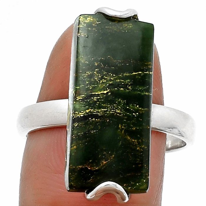 Natural Green Fuchsite Ring size-9 SDR205054 R-1479, 10x21 mm