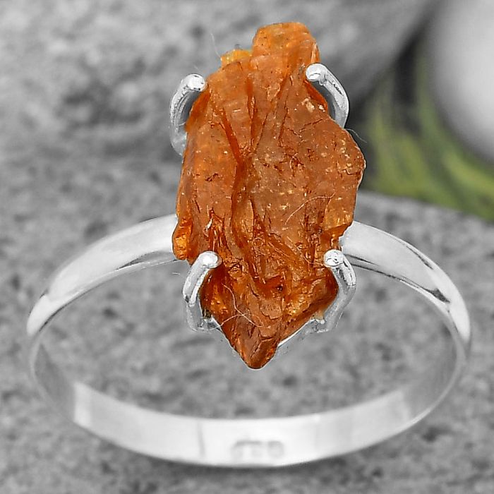 Natural Orange Kyanite Rough - India Ring size-9 SDR205262 R-1052, 8x18 mm