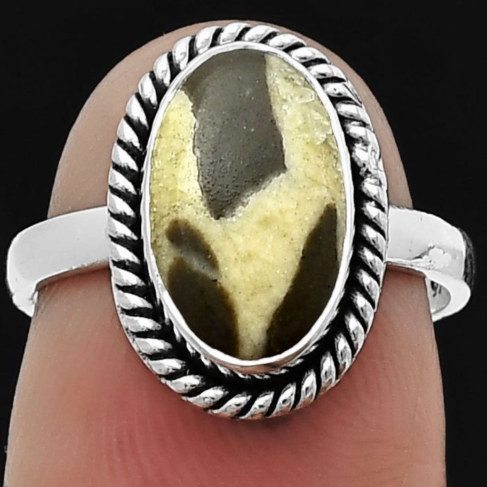 Septarian - Dragon Stone Ring size-6 SDR205652 R-1009, 7x12 mm