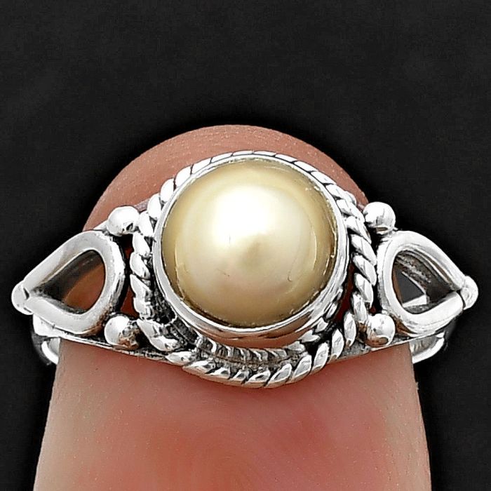 Natural Fresh Water Pearl Ring size-6 SDR206233 R-1224, 7x7 mm