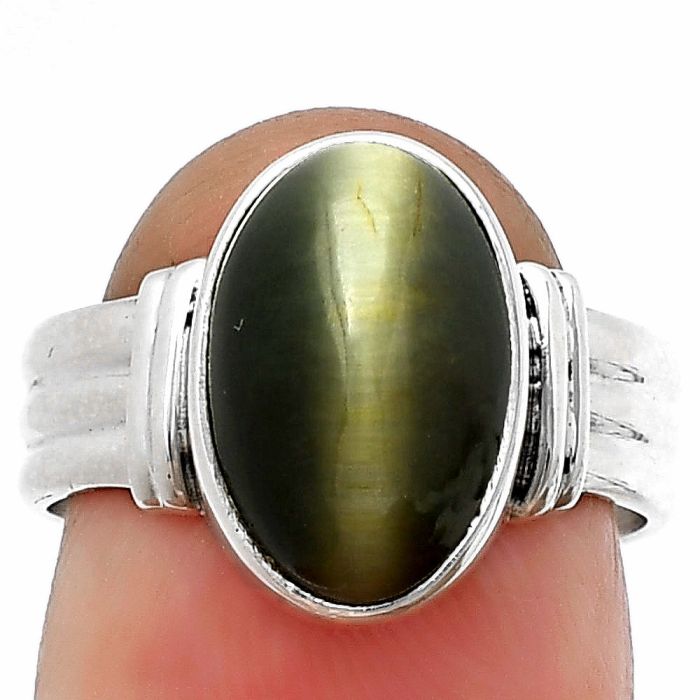 Genuine Cats Eye Ring size-7 SDR206242 R-1470, 8x13 mm