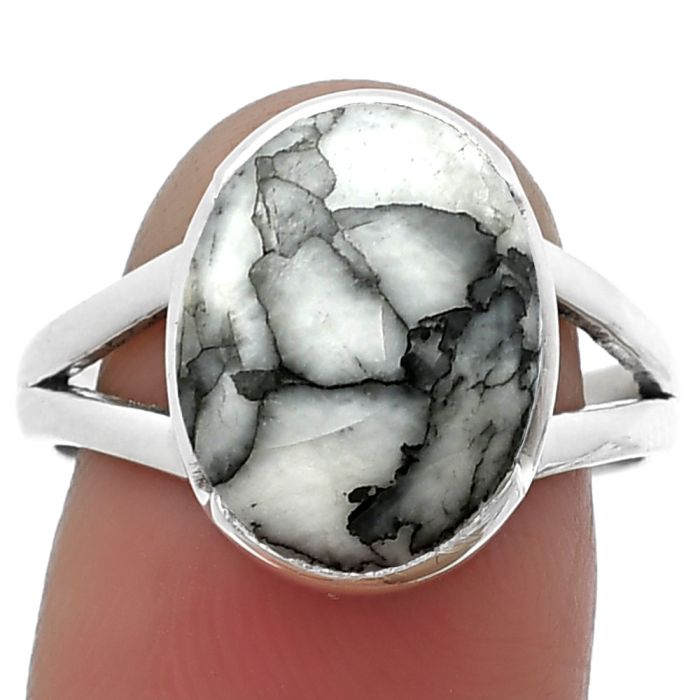 Pinolith Stone Ring size-8.5 SDR206350 R-1438, 11x14 mm
