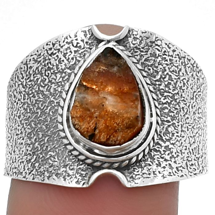 Sunstone Rough Ring size-9.5 SDR206459 R-1436, 7x10 mm