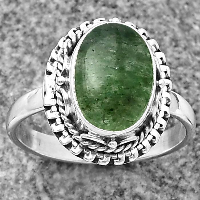 Green Aventurine Ring size-8.5 SDR206557 R-1279, 8x12 mm