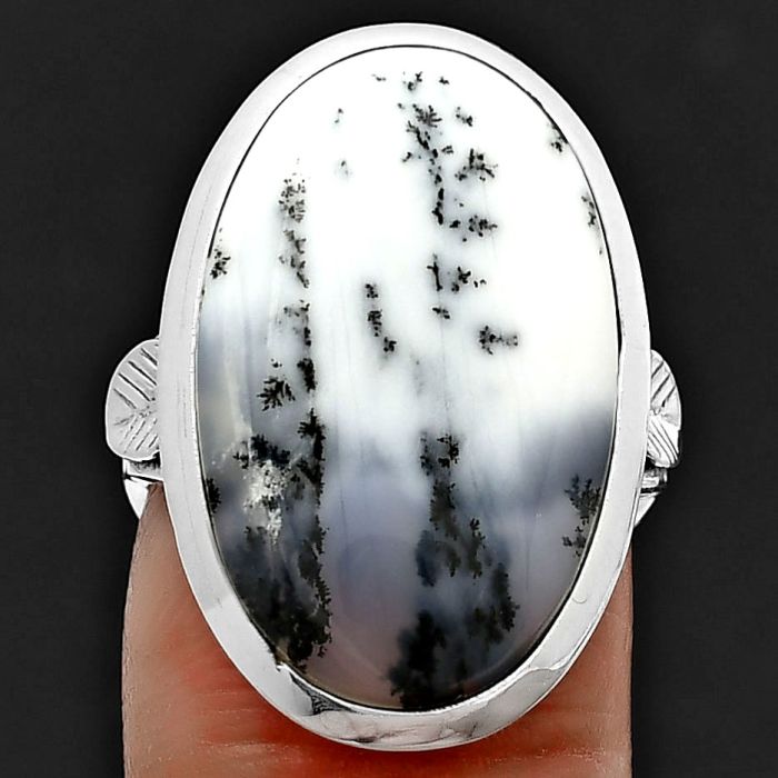 Merlinite Dendritic Opal Ring size-6 SDR207585 R-1004, 14x23 mm