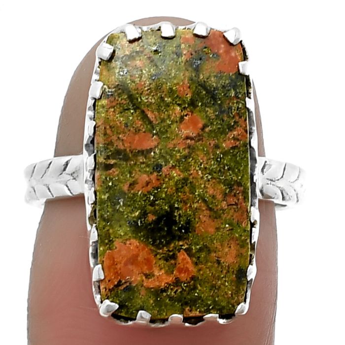 Unakite Ring size-7 SDR207712 R-1210, 11x19 mm