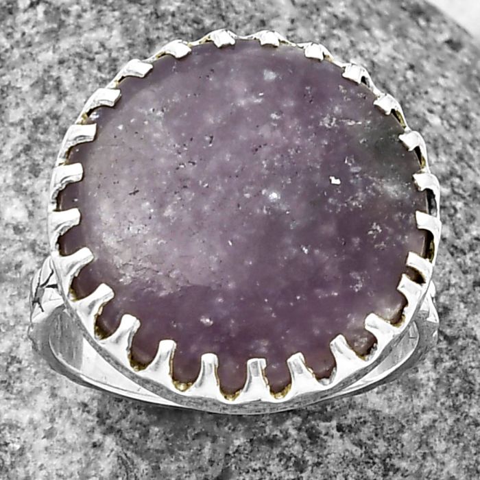 Purple Lepidolite Ring size-9 SDR207724 R-1210, 19x19 mm