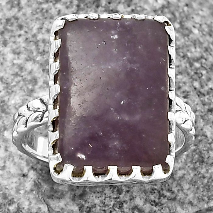Purple Lepidolite Ring size-7.5 SDR207748 R-1210, 13x18 mm