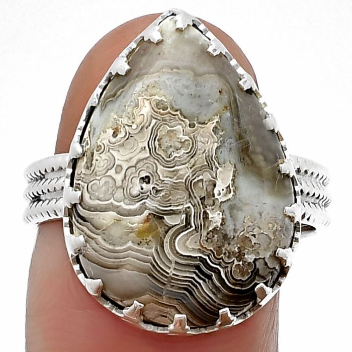 Laguna Lace Agate Ring size-9 SDR207939 R-1075, 15x21 mm
