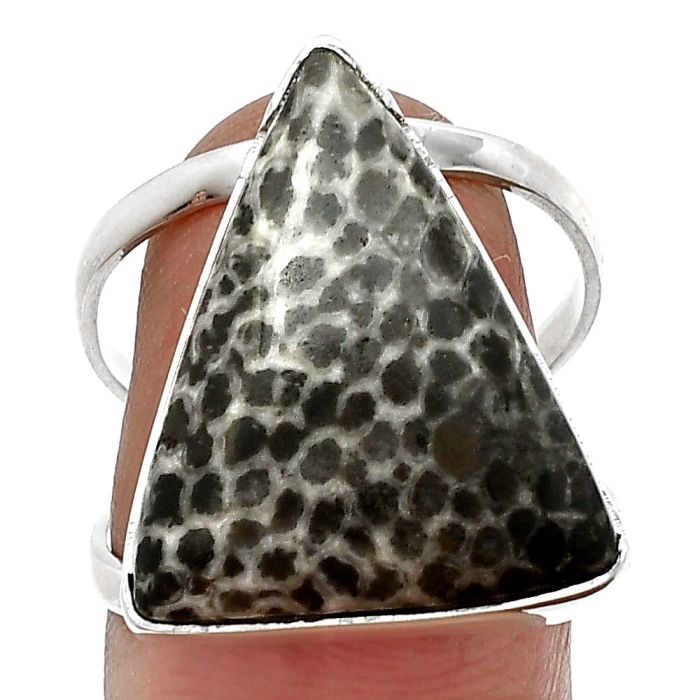 Stingray Coral Ring size-7.5 SDR208012 R-1427, 17x20 mm