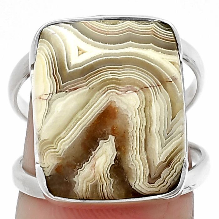 Laguna Lace Agate Ring size-7 SDR208021 R-1427, 14x17 mm