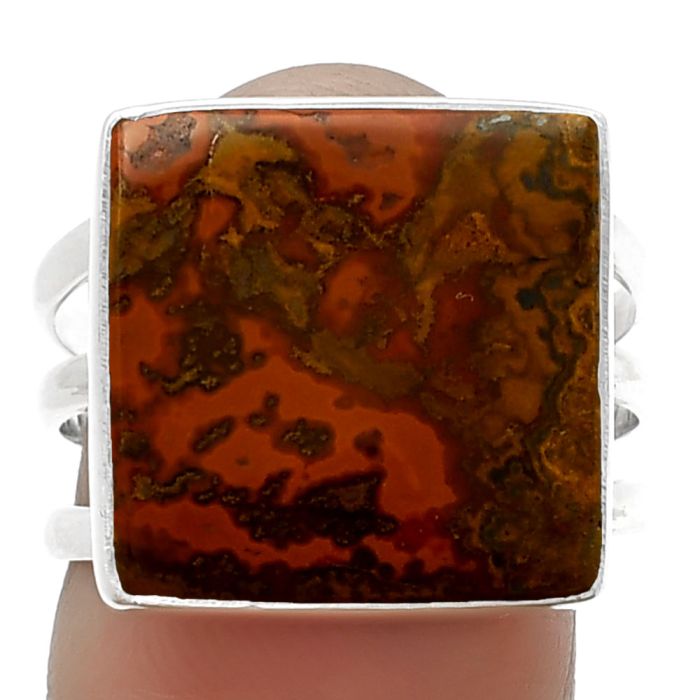 Rare Cady Mountain Agate Ring size-8.5 SDR208128 R-1003, 16x16 mm