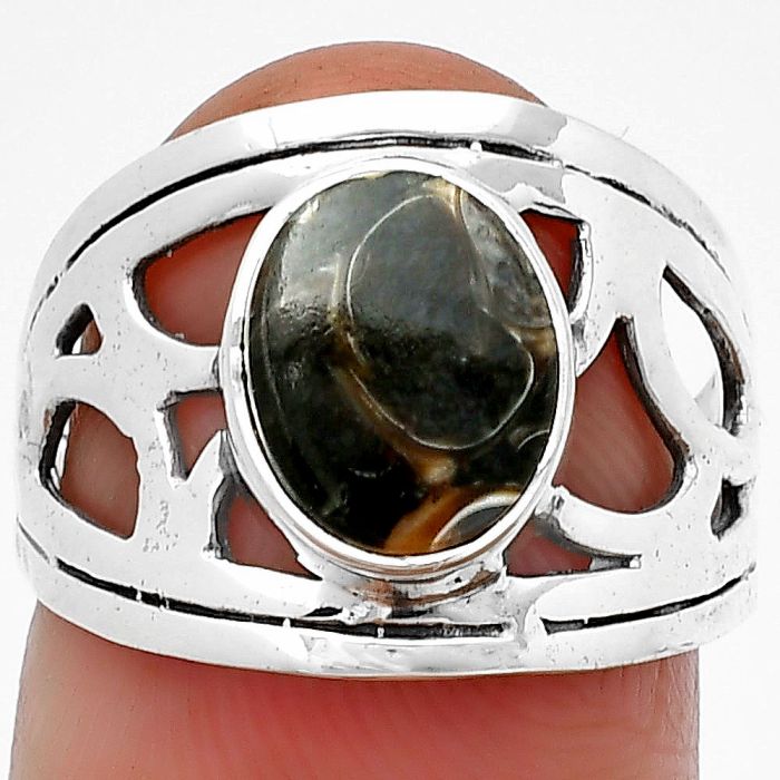 Turtella Jasper Ring size-7 SDR208557 R-1133, 8x10 mm