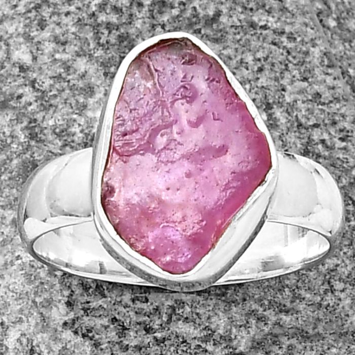 Ruby Rough Ring size-8.5 SDR209210 R-1001, 11x15 mm