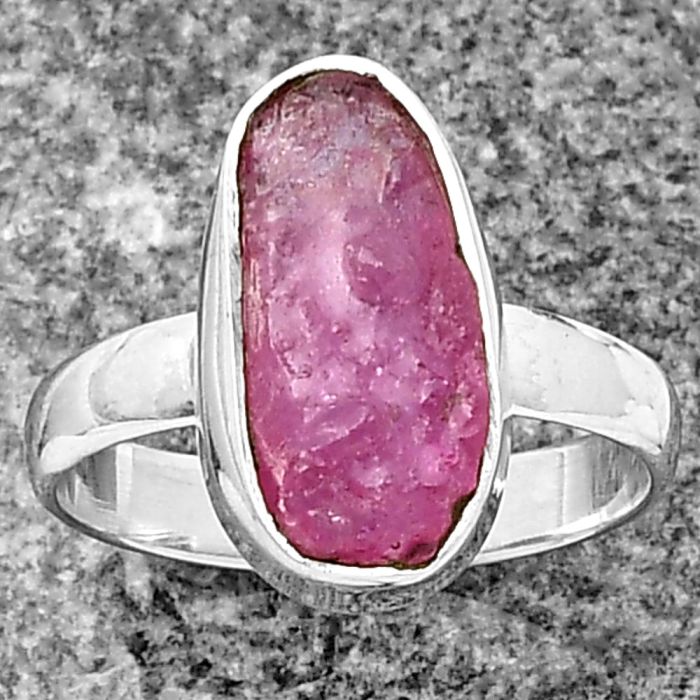Ruby Rough Ring size-6 SDR209212 R-1001, 7x14 mm