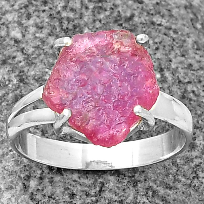 Ruby Rough Ring size-8 SDR209232 R-1052, 12x13 mm