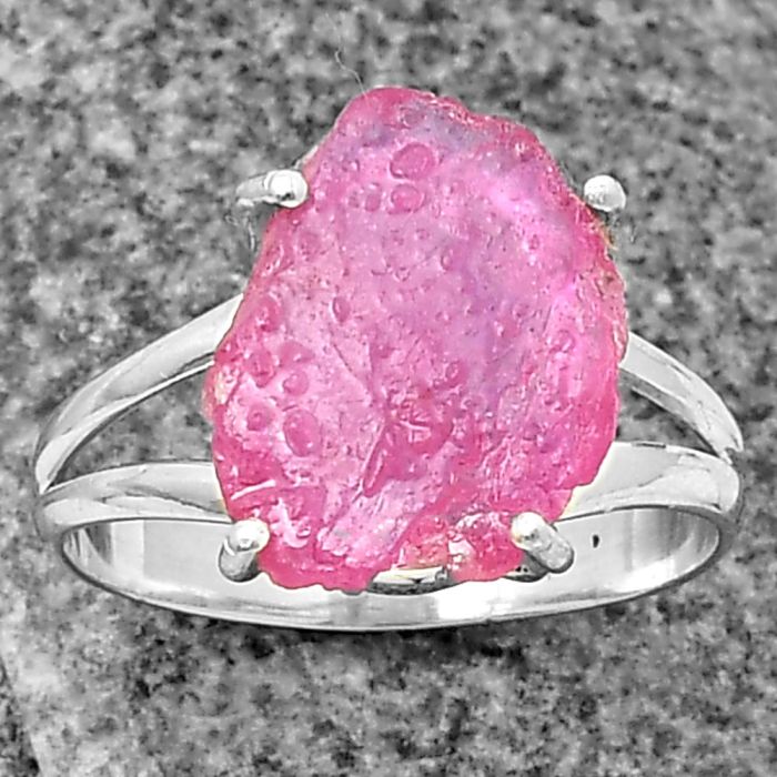 Ruby Rough Ring size-8 SDR209233 R-1052, 11x15 mm