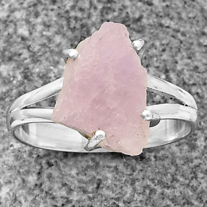 Pink Kunzite Rough Ring size-9 SDR209270 R-1052, 11x14 mm