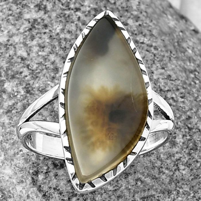 Scenic Dendritic Agate Ring size-8 SDR209476 R-1074, 11x22 mm