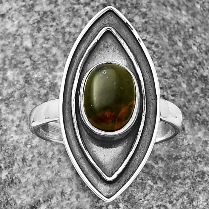 Chrome Chalcedony Ring Size-9 SDR209913 R-1391, 7x9 mm