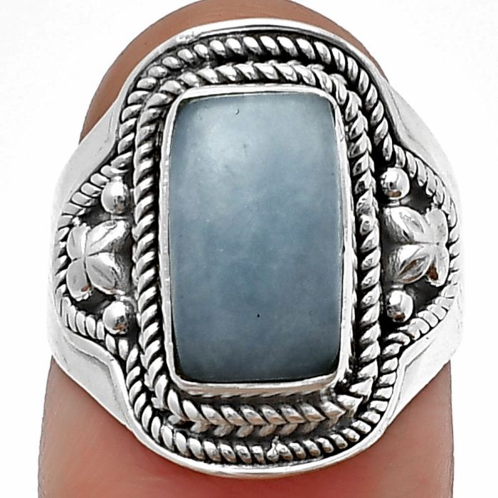 Angelite Ring Size-6 SDR209942 R-1312, 7x12 mm