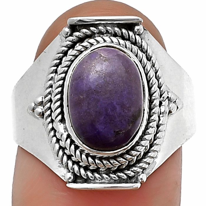 Lavender Jade Ring Size-8 SDR210011 R-1397, 8x11 mm